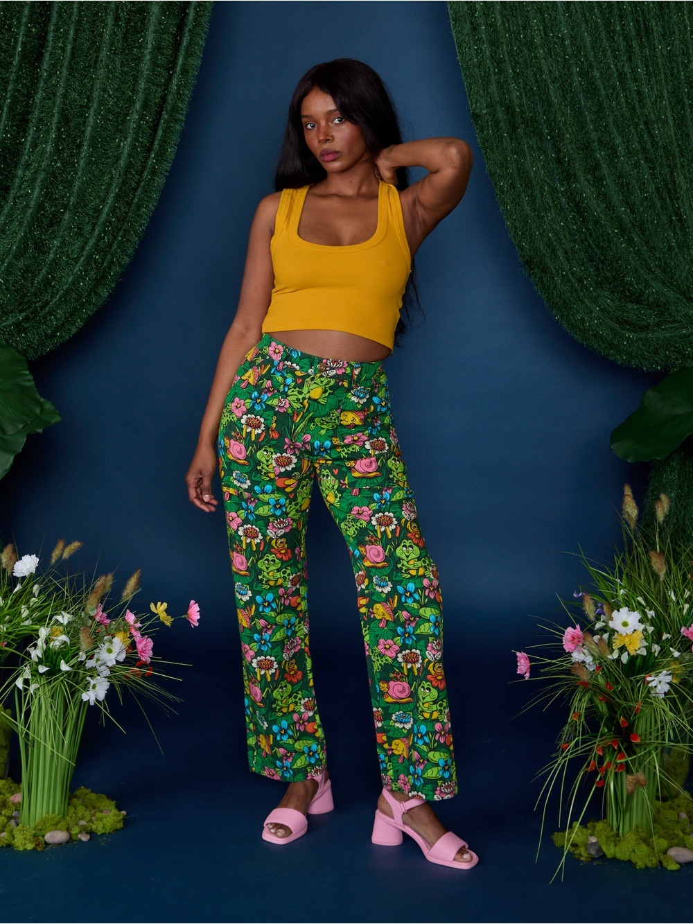 NWOT! Big Bud Press WORK PANTS in POND PARTY Print - Picture 6 of 12